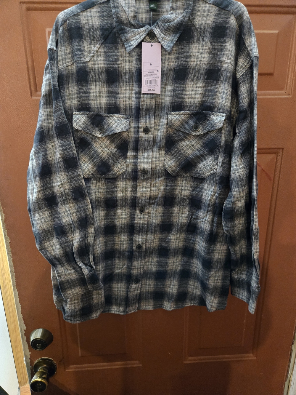 wild fable Plaid Shirt Jacket in Navy and Cream